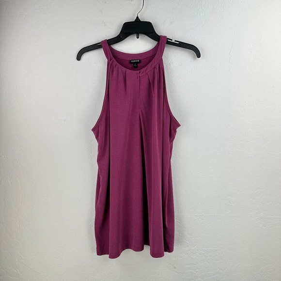 Torrid‎ Top Womens Blouse 1 Plus Pink Halter Neck Sleeveless Pullover Oversized - Picture 1 of 8
